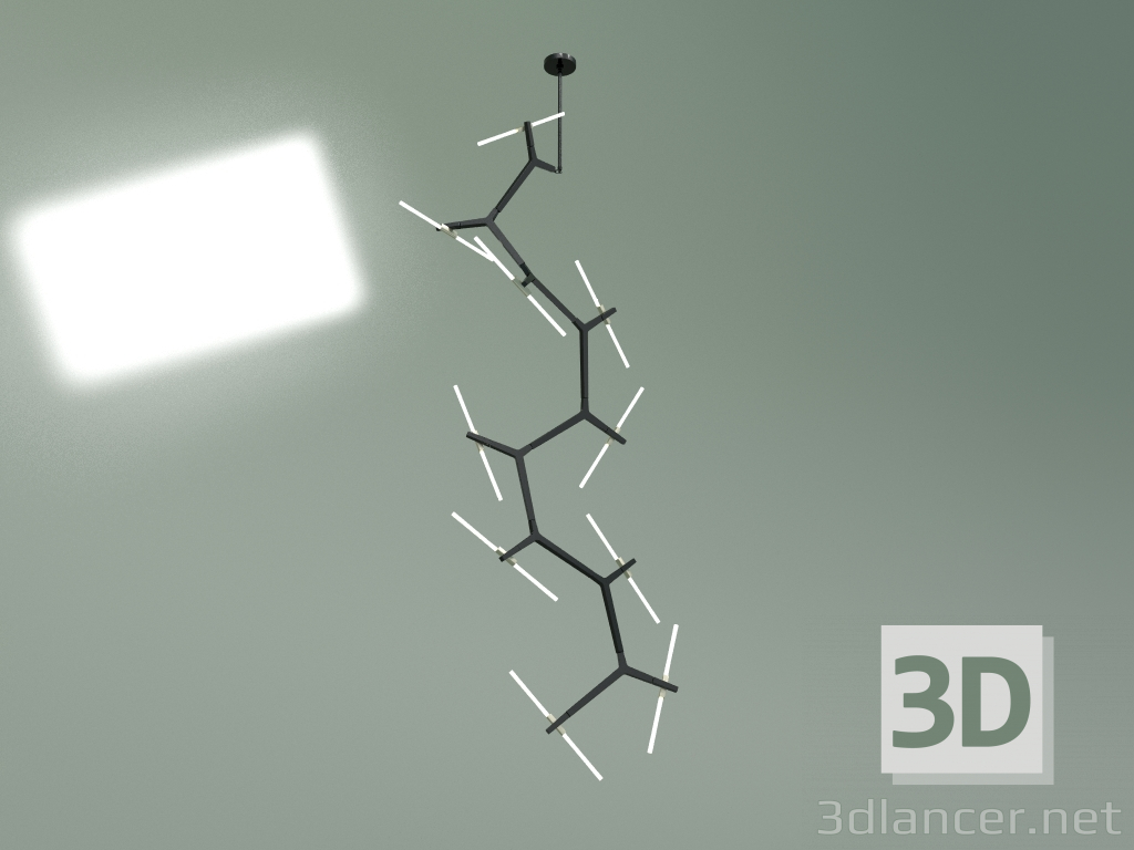 modello 3D Lampada a sospensione Agnes 20 luci (nero) - anteprima