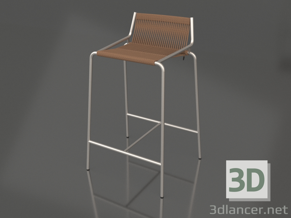 3d модель Стул полубарный Noel H67 (Steel Base, Brown Wool) – превью