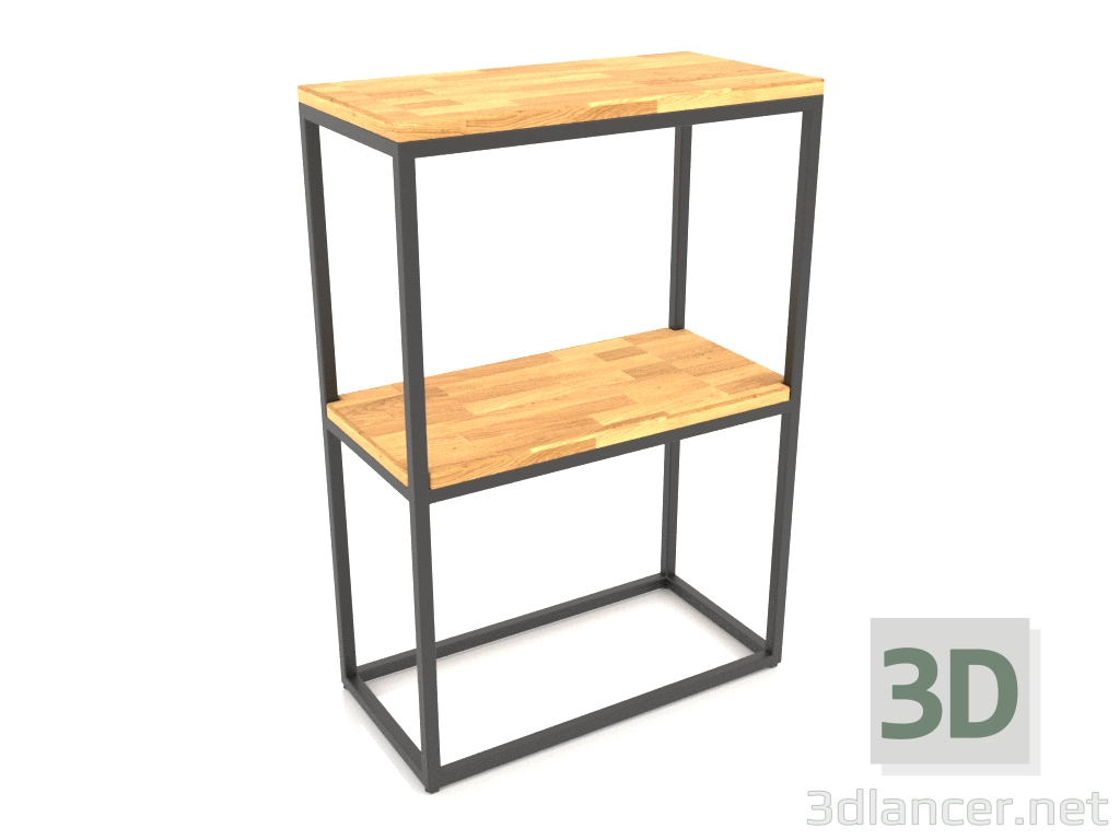 Modelo 3d Rack-consola retangular (PISO DE MADEIRA, 60x30x86, 2 prateleiras) - preview