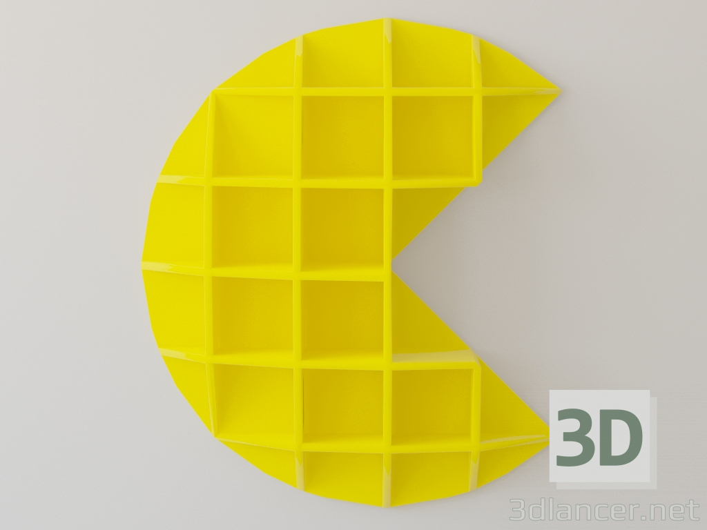 Estantería en forma de un héroe del juego de ordenador Pac-Man 3D modelo Compro - render