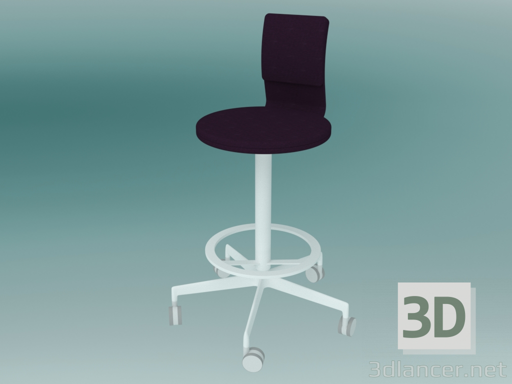 modello 3D Sgabello con schienale LAB (S71) - anteprima