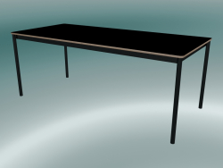 Mesa retangular Base 190x85 cm (Preto, Contraplacado, Preto)