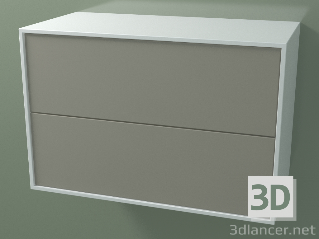 modello 3D Scatola doppia (8AUCCA01, Glacier White C01, HPL P04, L 72, P 36, H 48 cm) - anteprima