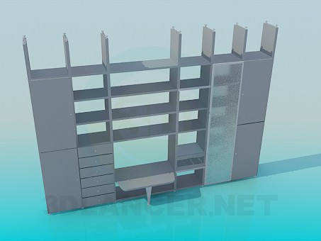 3D modeli Duvar-dolap tavana bağlı - önizleme