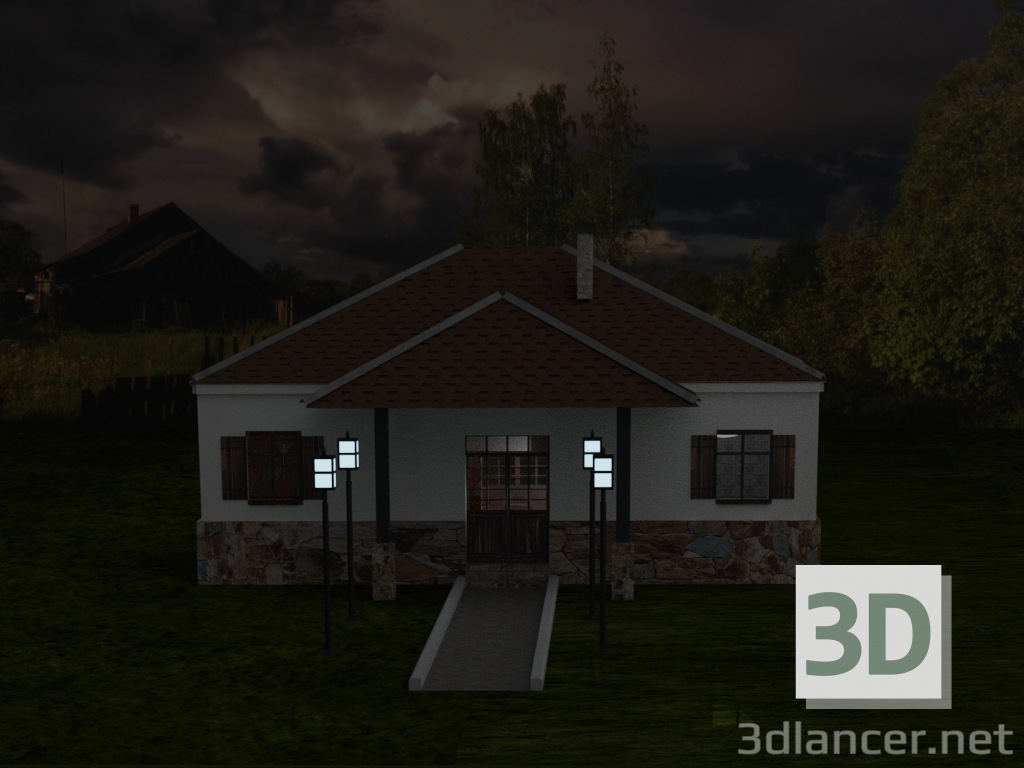 Casa campo 3D modelo Compro - render