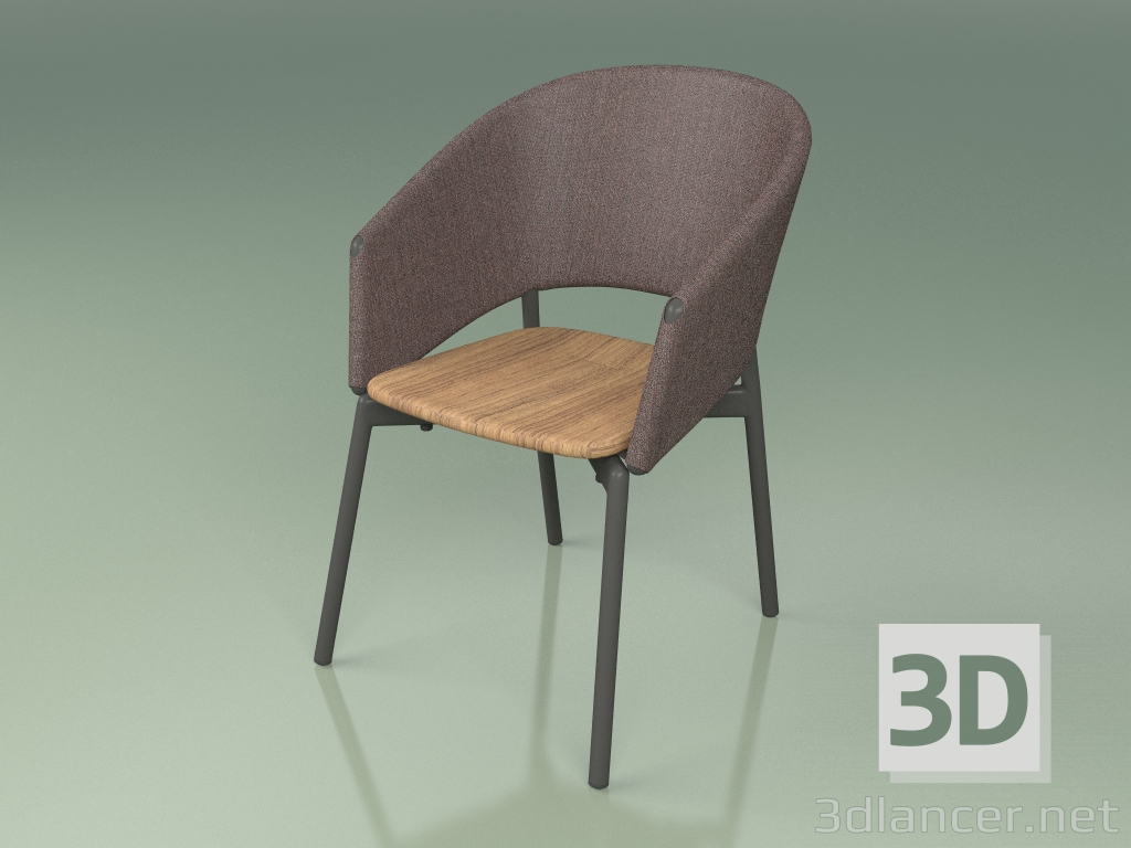 3d model Silla confort 022 (Metal Ahumado, Marrón) - vista previa