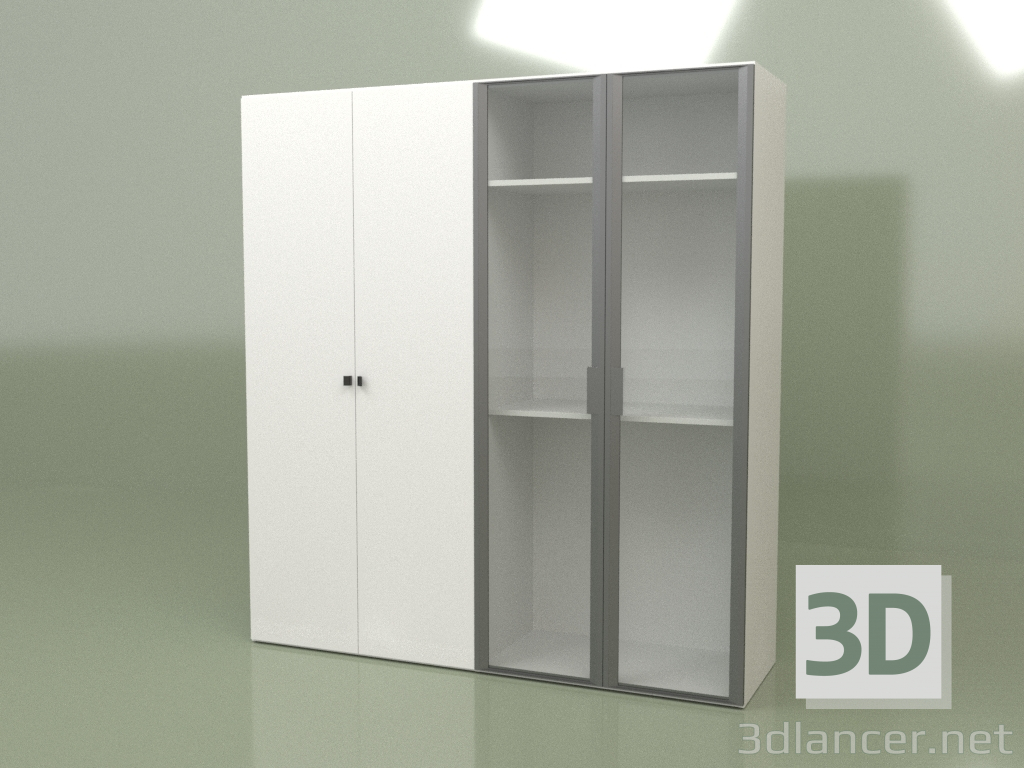 Modelo 3d Roupeiro 4 portas GL 140 C (Branco) - preview