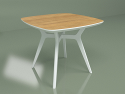 Table à manger Lars Oak (blanc, 900x900)