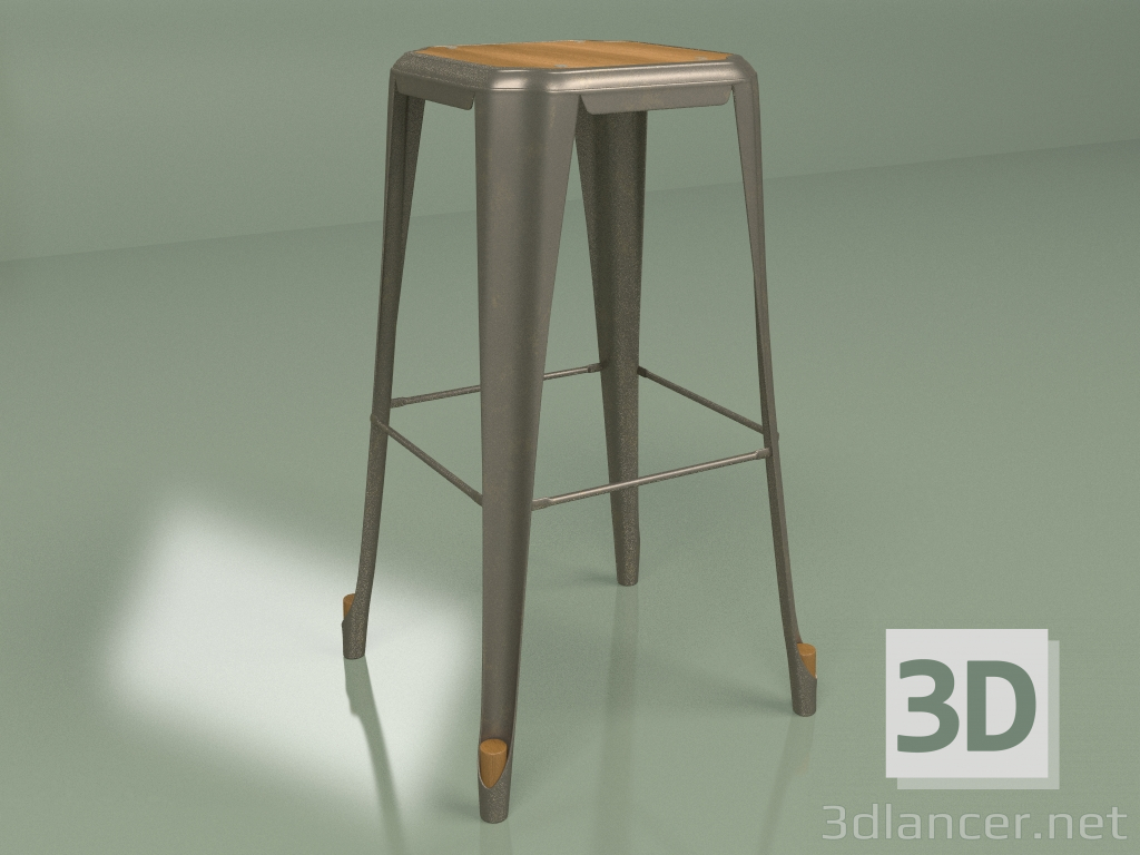 Modelo 3d Banco alto Marais sem encosto (bronze canhão) - preview