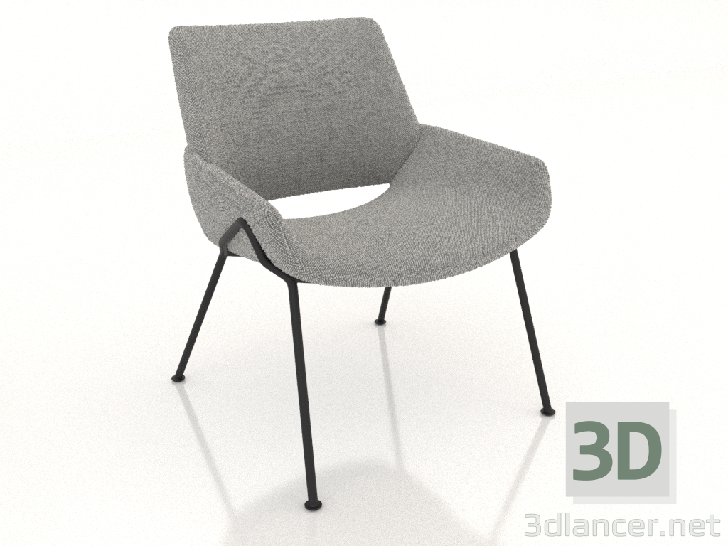 3d model Armchair with metal legs - preview