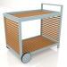 3d model Serving trolley with an aluminum frame made of artificial wood (Blue gray) - preview