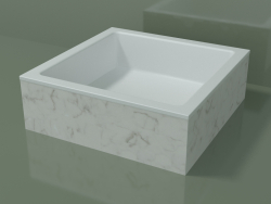 Lavabo da appoggio (01R121301, Carrara M01, L 48, P 48, H 16 cm)