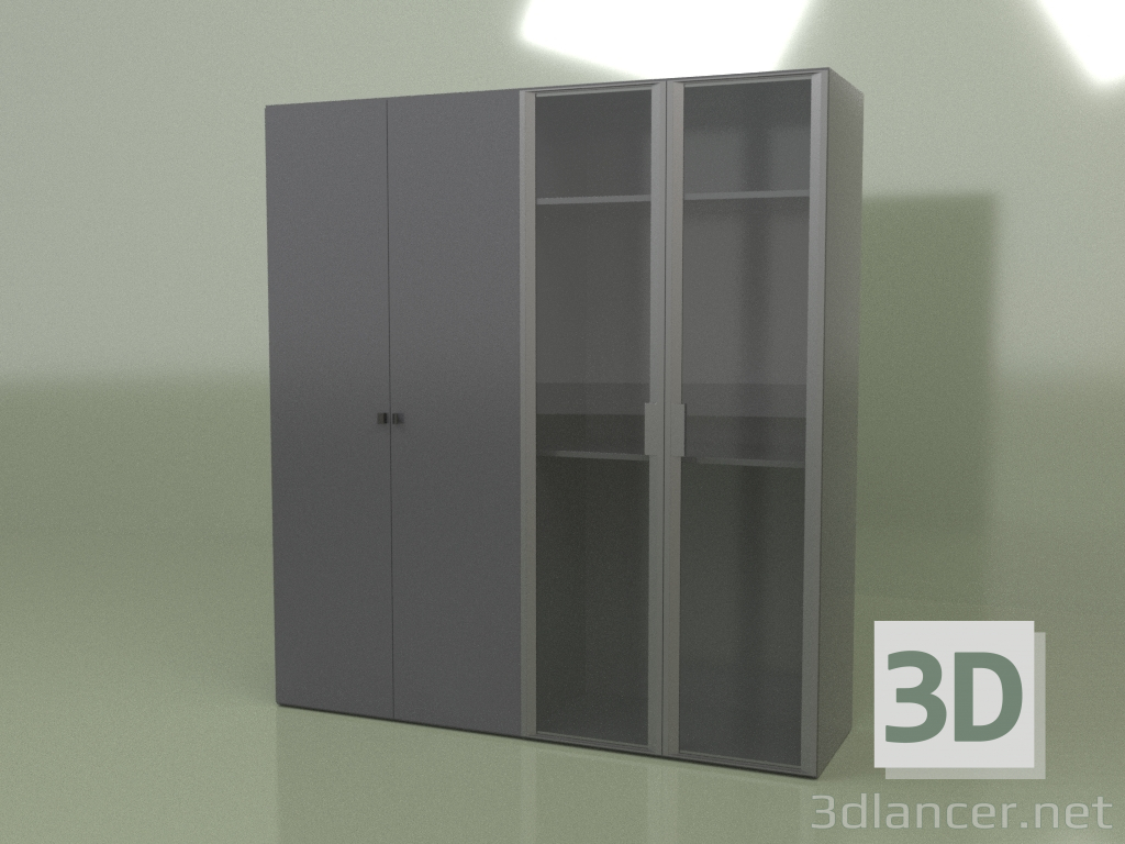 modèle 3D Armoire 4 portes GL 140 C (Anthracite) - preview