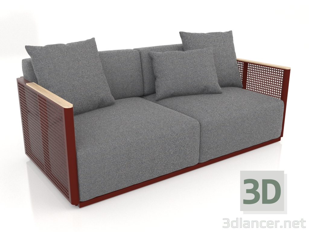 3D Modell 2-Sitzer-Sofa (Weinrot) - Vorschau