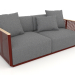 3d model 2-seater sofa (Wine red) - preview