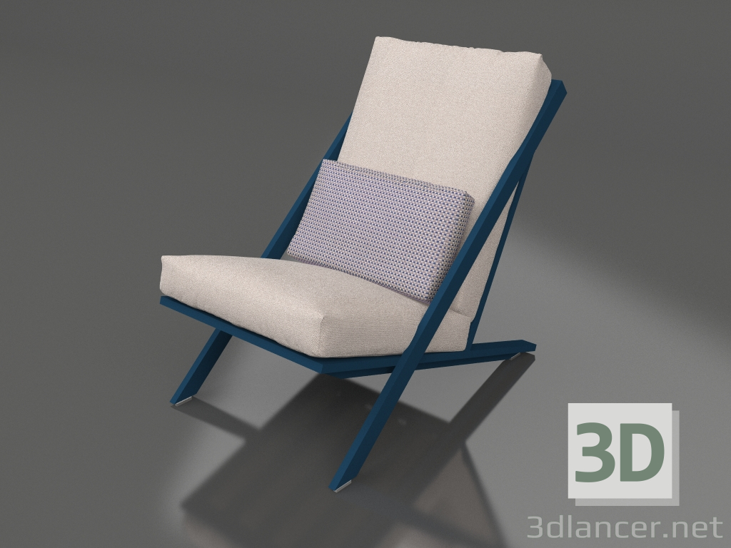 3d model Sillón club para relajación (Gris azul) - vista previa