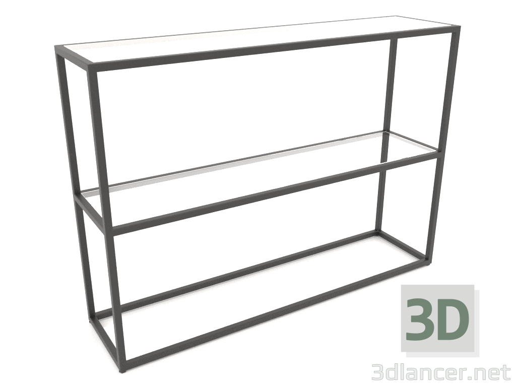 3D Modell Rack-Konsole rechteckig (GLAS, 120x30x86, 2 Einlegeböden) - Vorschau