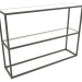 3d model Rack-console rectangular (GLASS, 120x30x86, 2 shelves) - preview