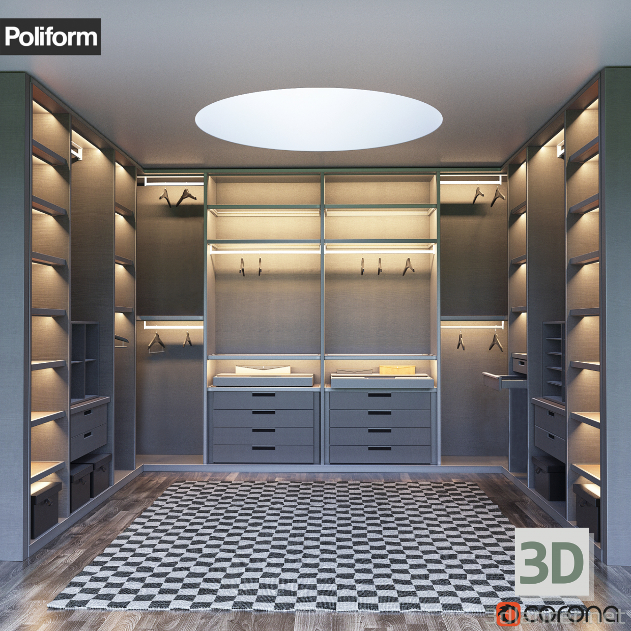 3d model walking closet - vista previa