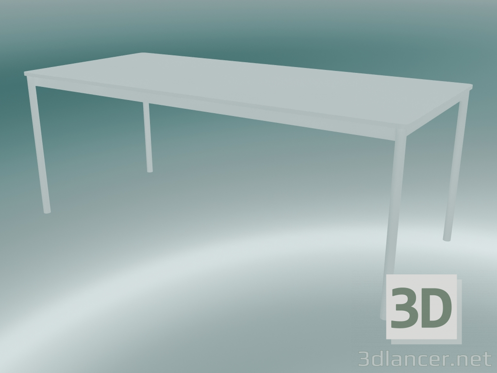 modello 3D Tavolo rettangolare Base 190x85 cm (Bianco) - anteprima