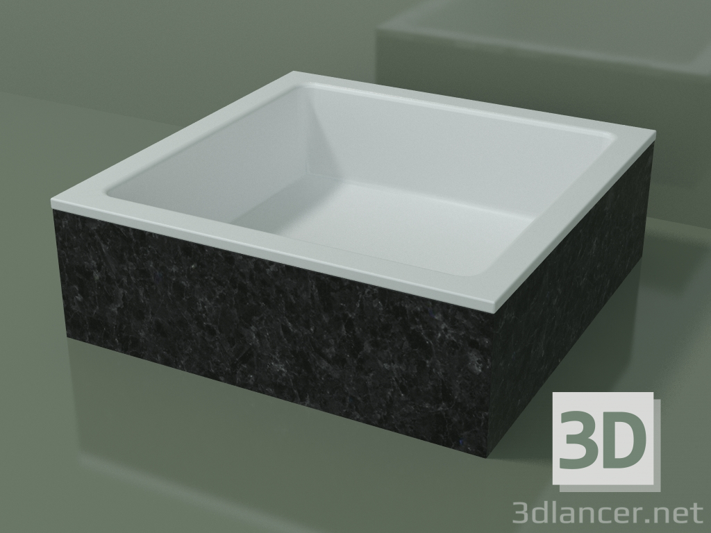 modello 3D Lavabo da appoggio (01R121301, Nero Assoluto M03, L 48, P 48, H 16 cm) - anteprima