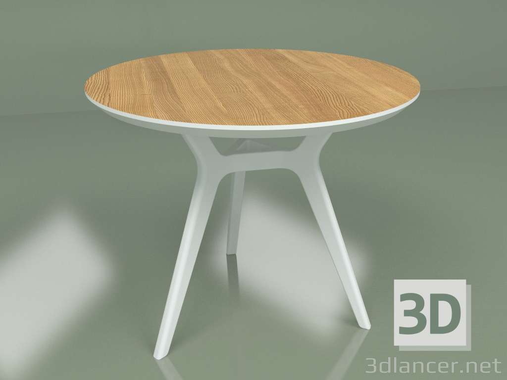 3D Modell Esstisch Glat Oak (weiß, 900) - Vorschau