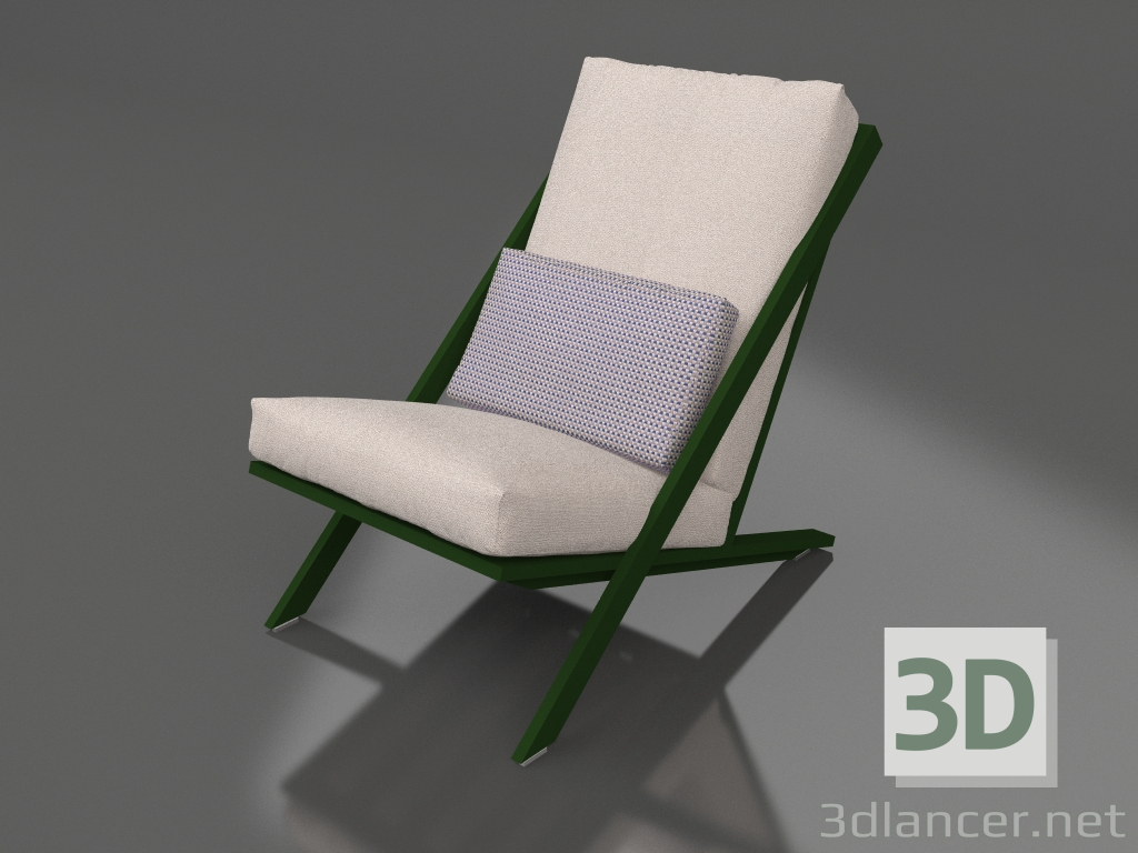 modèle 3D Fauteuil club de détente (Vert bouteille) - preview