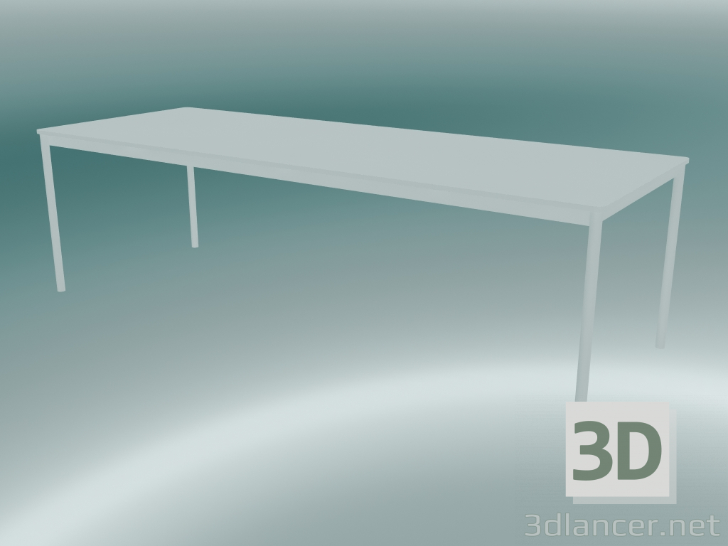 Modelo 3d Mesa retangular Base 250x90 cm (Branco) - preview