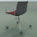 3d model Chair 2044 (4 castors, with armrests, chrome, with front trim, polypropylene PO00412) - preview