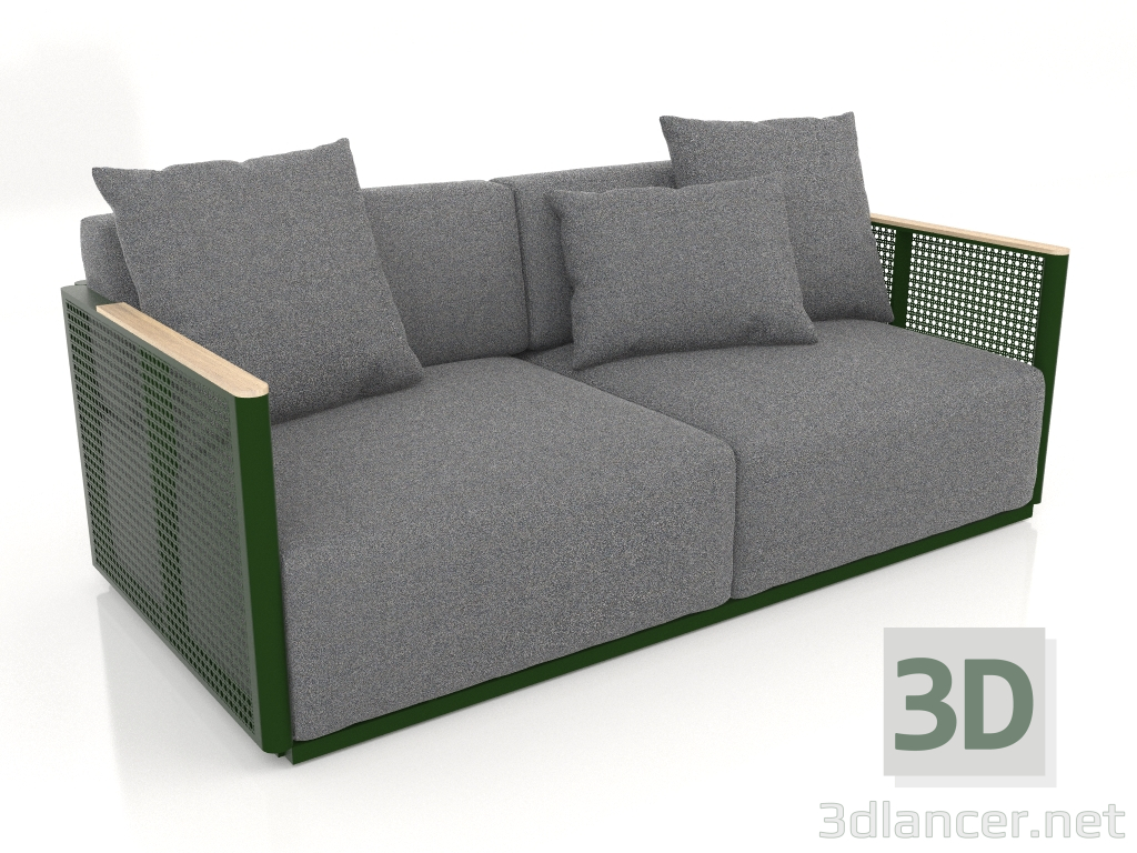 modello 3D Divano 2 posti (Verde bottiglia) - anteprima