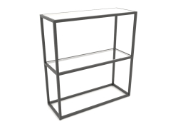 Rack-Konsole rechteckig (GLAS, 80x30x86, 2 Einlegeböden)