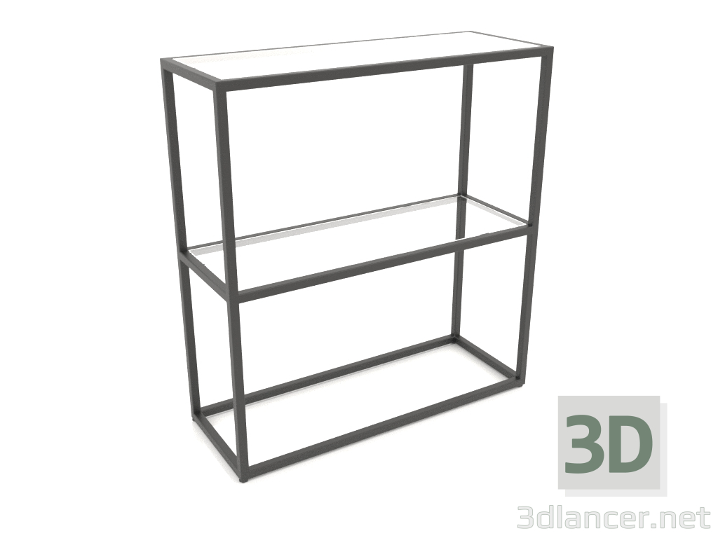 3D Modell Rack-Konsole rechteckig (GLAS, 80x30x86, 2 Einlegeböden) - Vorschau