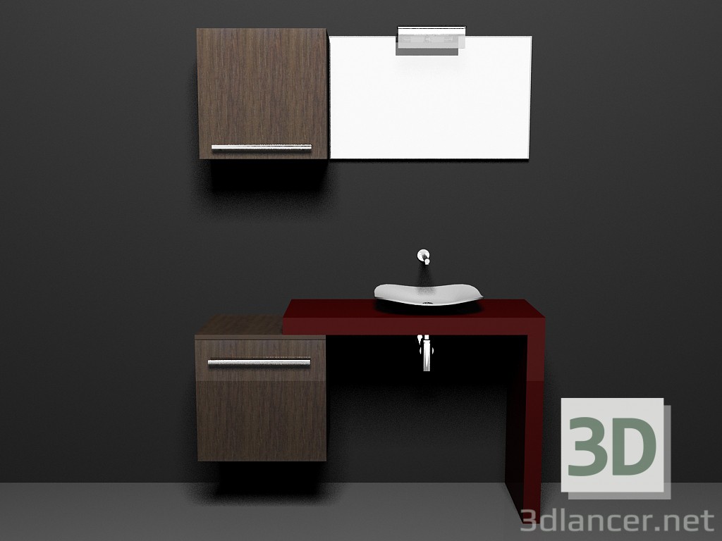 modello 3D Bagno per modulare canzone sistema 29 - anteprima