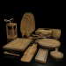 utensilios de madera 3D modelo Compro - render