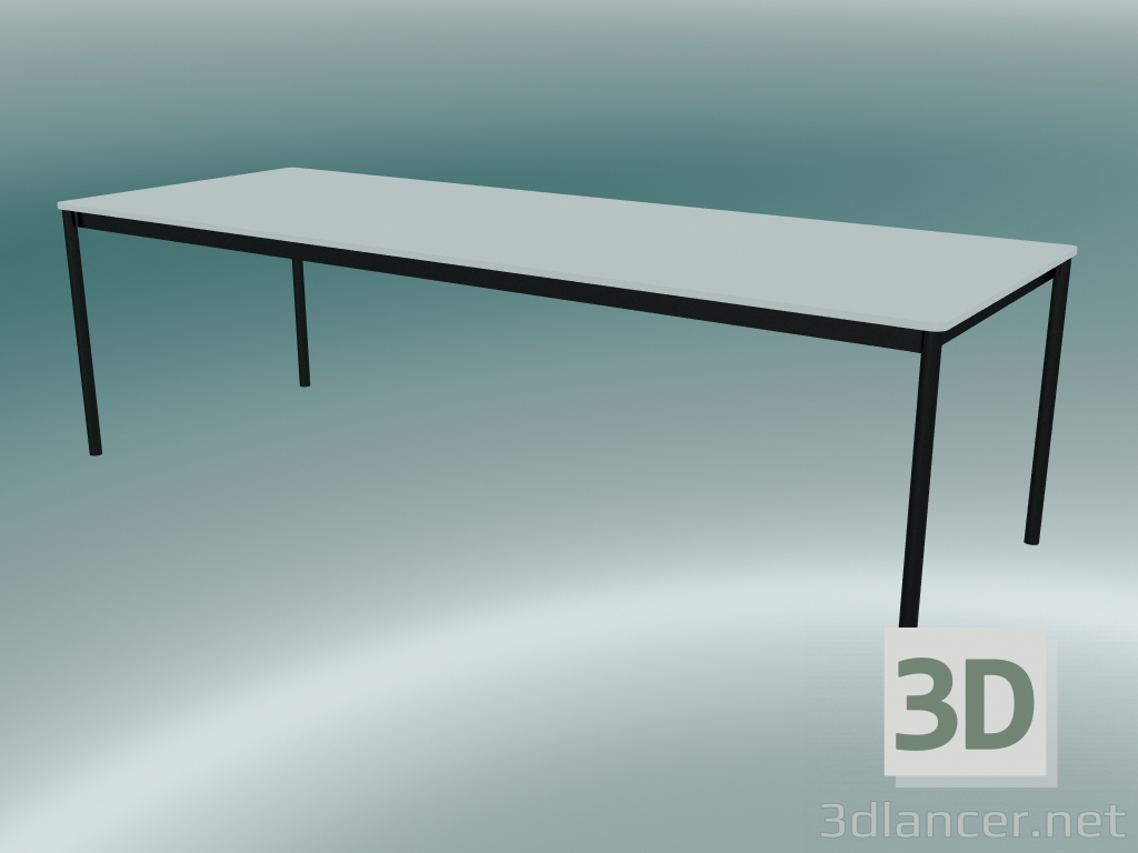 3d model Mesa rectangular Base 250x90 cm (Blanco, Negro) - vista previa