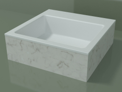 Lavabo da appoggio (01R121302, Carrara M01, L 48, P 48, H 16 cm)