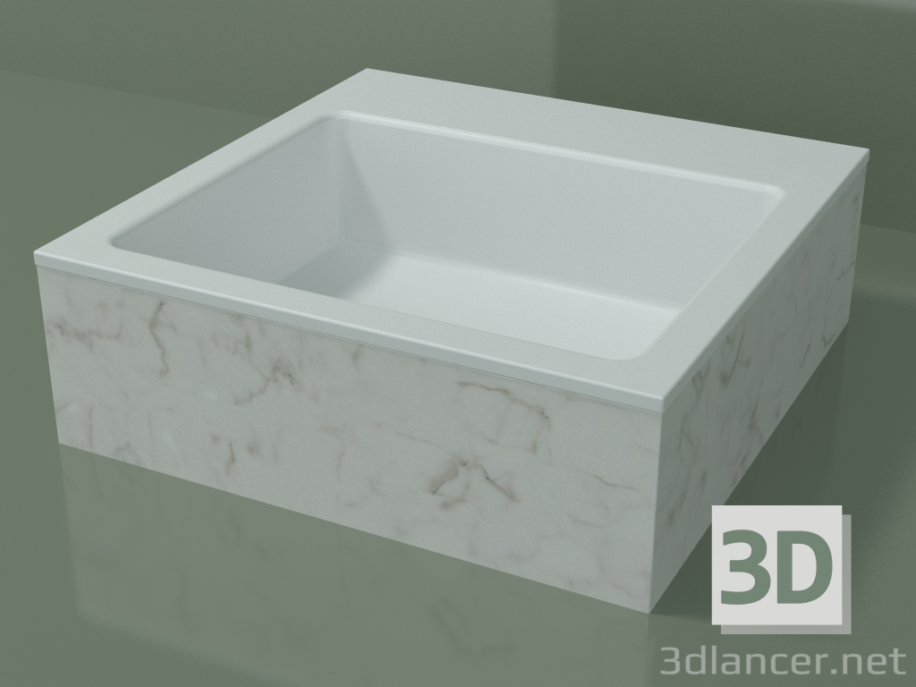 3D modeli Tezgah üstü lavabo (01R121302, Carrara M01, L 48, P 48, H 16 cm) - önizleme