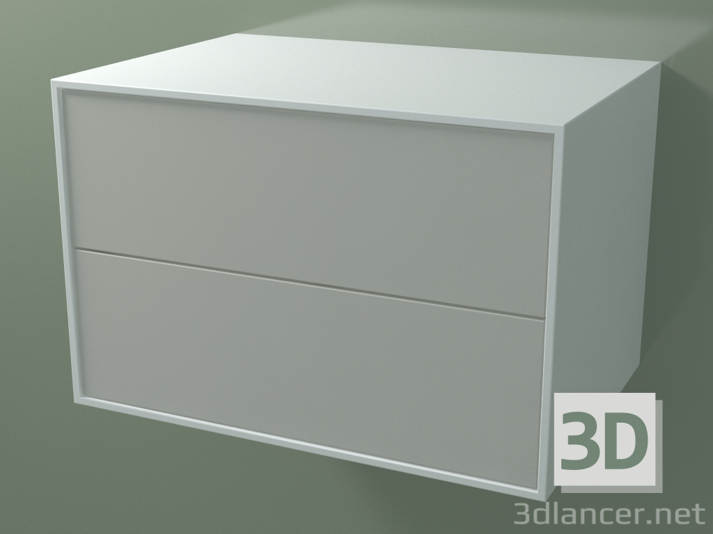 3D Modell Doppelbox (8AUCCB01, Gletscherweiß C01, HPL P02, L 72, P 50, H 48 cm) - Vorschau