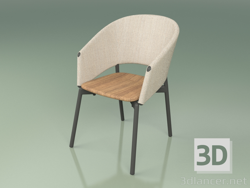 3d model Silla confort 022 (Metal Ahumado, Arena) - vista previa