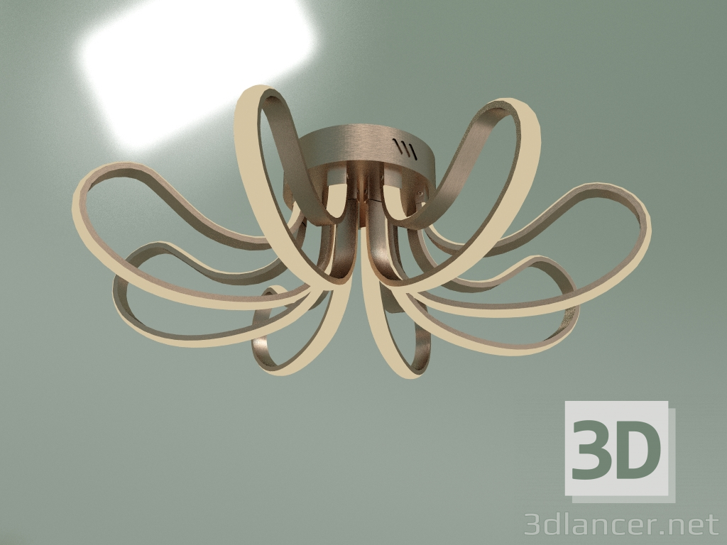 modello 3D Lampada da soffitto a LED 90079-8 (nichel satinato) - anteprima