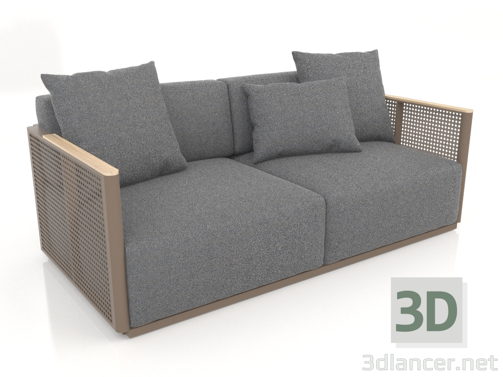 3d model 2-seater sofa (Bronze) - preview