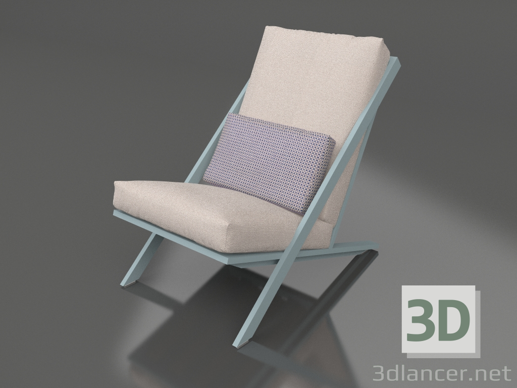 3d model Sillón club para relajarse (Gris azul) - vista previa