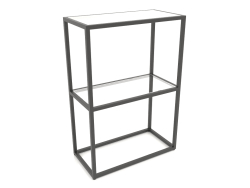 Rack-console rectangulaire (VERRE, 60x30x86, 2 étagères)