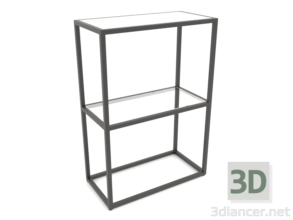 3D Modell Rack-Konsole rechteckig (GLAS, 60x30x86, 2 Einlegeböden) - Vorschau