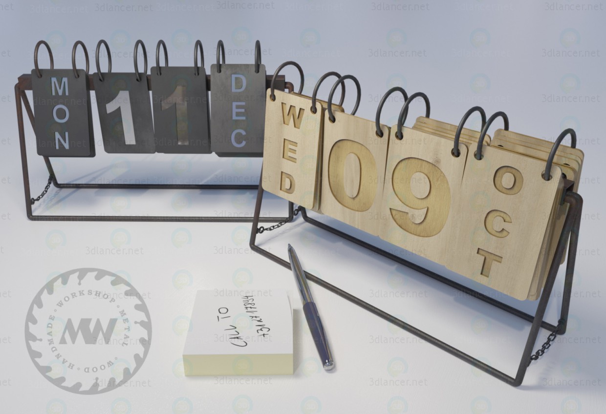 modello 3D Calendari - anteprima