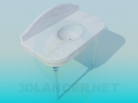 modèle 3D Lavabo avec top - preview