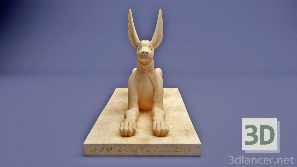 3d Egyptian Anubis statue model buy - render