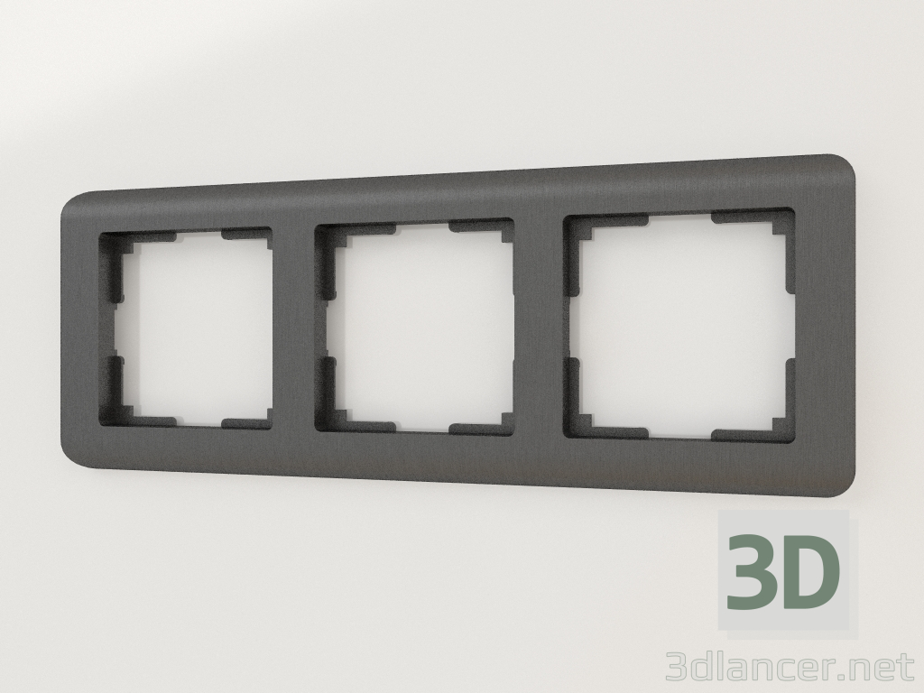 modello 3D Cornice per 3 montanti Stream (grafite) - anteprima