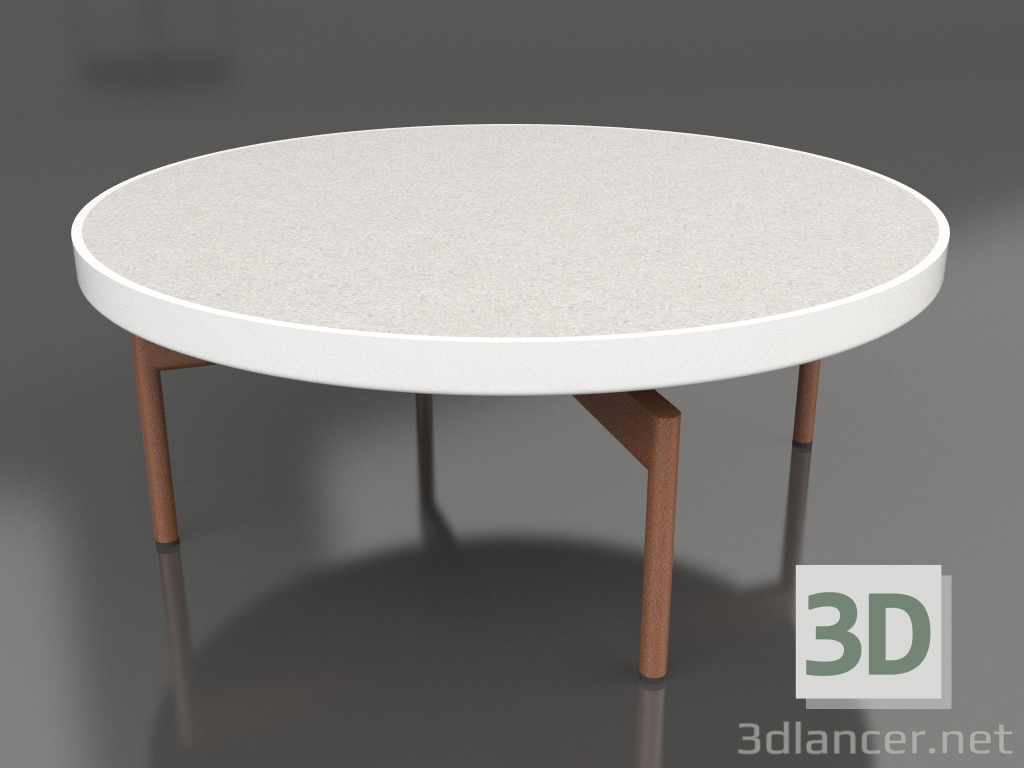 3d модель Стол журнальный круглый Ø90x36 (White, DEKTON Sirocco) – превью