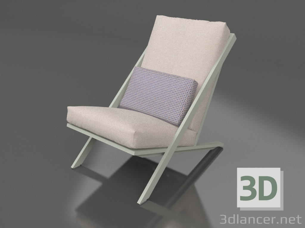 3D modeli Dinlenme için kulüp sandalyesi (Çimento grisi) - önizleme